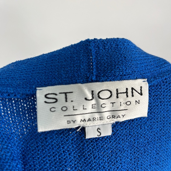 ST JOHN Collection Wool Santana Knit Cardigan Jacket Monogram Embroidered YY22 - Picture 6 of 6